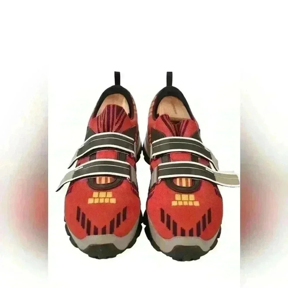 SS18 PRADA Scarlet Red Hook Loop Trail Mesh Crossection Nylon Tech Sneaker 9.5US - Picture 2 of 9